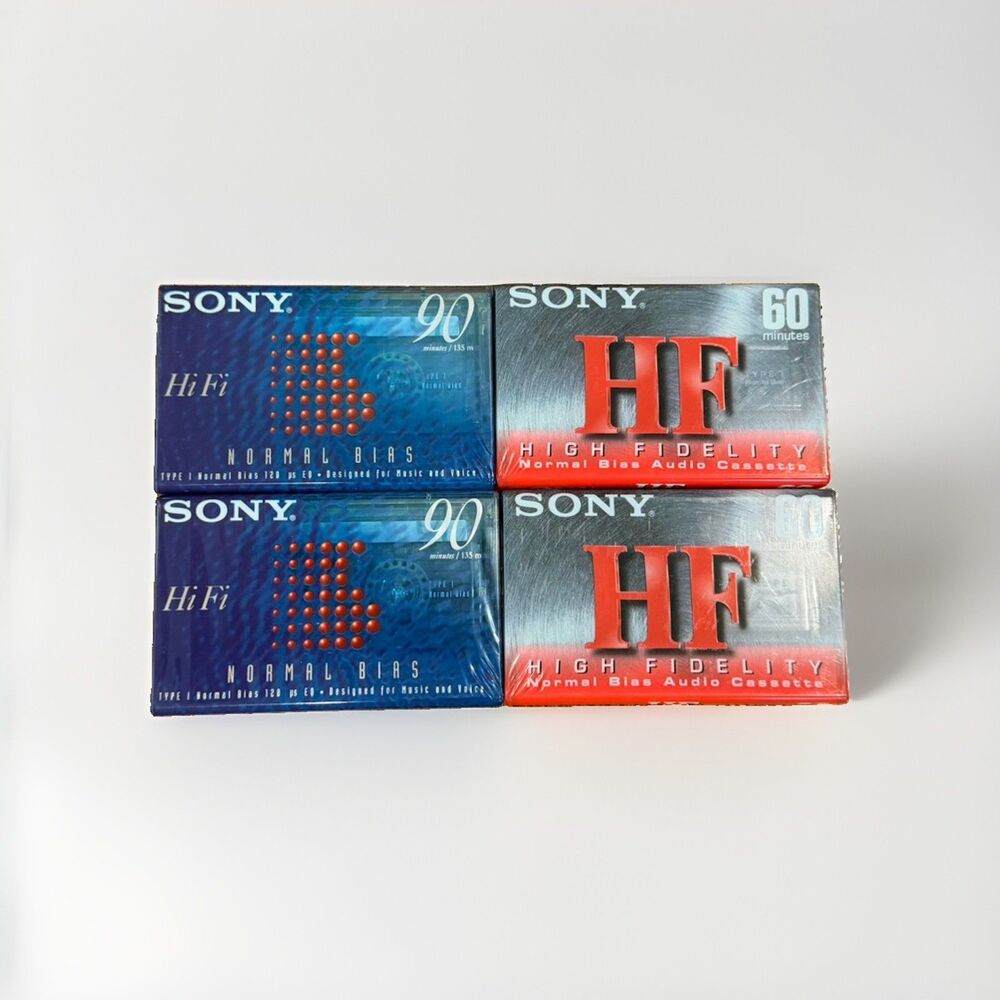Sony HiFi Blank Audio Jewel Case Cassette Tape Lot 60 Min 90 Min Sealed Type I
